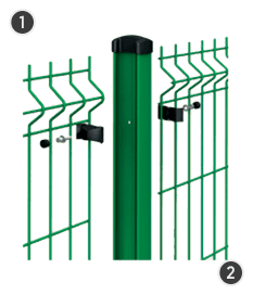 SYSTEM GAMMA - na dwuteowych słupach o przekroju 65x42 mm z otworami montażowymi.