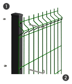SYSTEM SAFE - na słupach o przekroju 60x40 mm z otworami montażowymi.